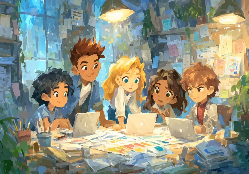 team-working-cartoon